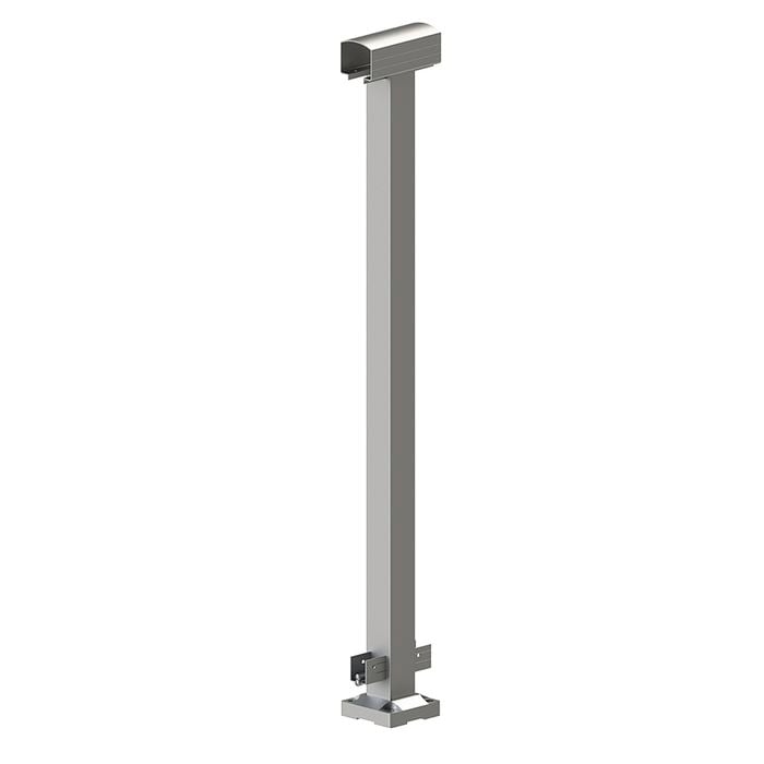Peak 1000mm Silver Aluminium Deck Balustrade Mid Post