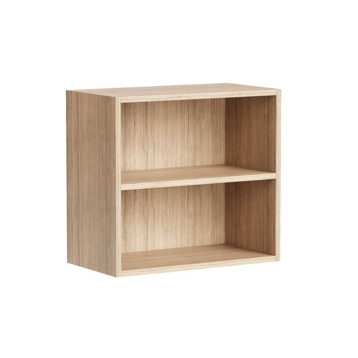 Kaboodle 600-699mm Almond Oak Customisable Med Wall Open Shelf