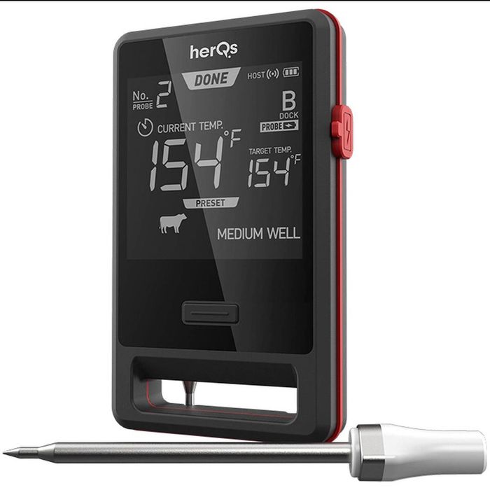 herQs Pin Pro - Dual Wireless Rechargeable Smart Meat Thermometer
