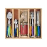 24pc Laguiole Silhouette Cutlery Set - Multicolour