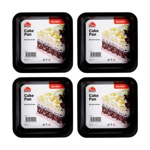4PK Culinary Kitchen Non-Stick Square Cake Baking Pan Tray 22x22x4.5cm