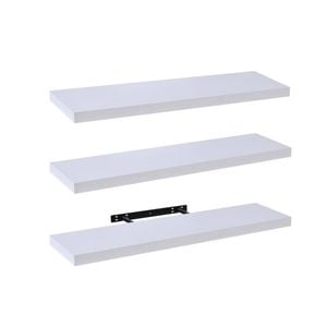 Takara Seiso Floating Wall Shelves Display Rack (set Of 3) Large 90cm White