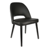 Durafurn Black Vinyl Semifreddo Chair with Black Beech Wood Legs