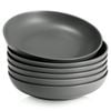 DOWAN Porcelain Serving Bowls Set of 6 - 22cm, 887ml - Matte Grey