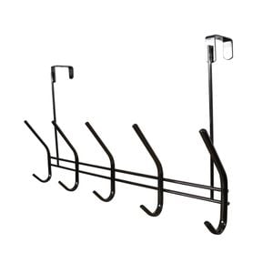 Adoored 5 Hook Black Nickel Over-The-Door Deco Hook Rack