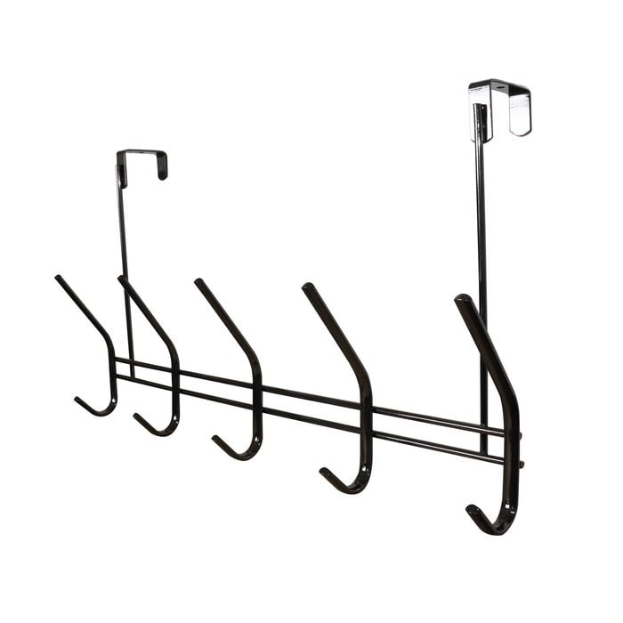Adoored 5 Hook Black Nickel Over-The-Door Deco Hook Rack