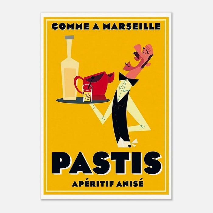 Galrie Comme et Marseilles Pastis Retro Print- French Vintage Poster Décor Art, Poster Only, A4 21 x 30cm (8 x 12inch)