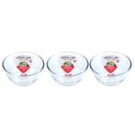 3pk Lemon & Lime Yorkshire Glass 1L/17cm Mixing Bowl - Clear