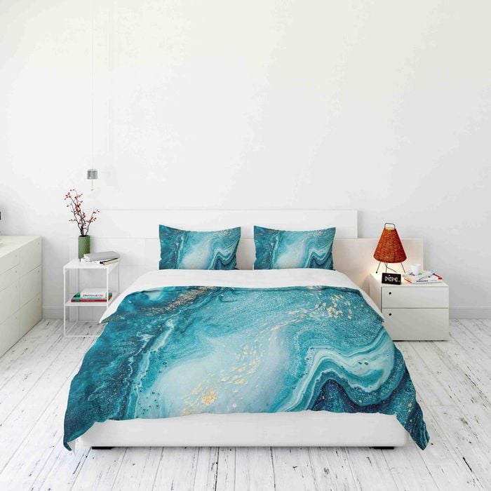 3D Blue Marble Pattern Quilt Cover Set Bedding Set Duvet Cover Pillowcases JN 1191