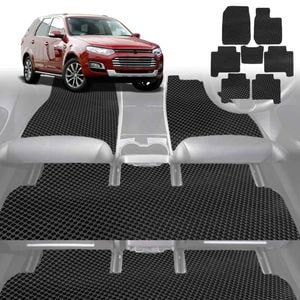 6D Diamond Car Floor Mats for Ford Territory 2011-2016-Ultimate Set-Black-Outback GT