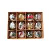 Catzon 12 Pcs Clear Christmas Balls Filled with Feather Berries Ribbons for Xmas Party Wedding-Set 1