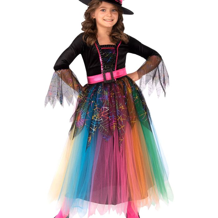 Rubie's Spider Witch Costume Dress With Hat Child Halloween Multi Colour