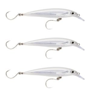 3x Rapala 12cm Saltwater X Rap Long Cast Sink Minnow Fishing Lures - Ghost