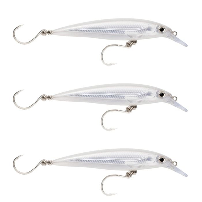 3x Rapala 12cm Saltwater X Rap Long Cast Sink Minnow Fishing Lures - Ghost