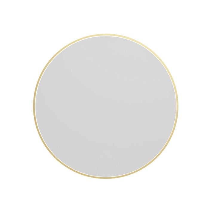 Attica 700mm Brushed Gold Baia Framed Premium Round Mirror