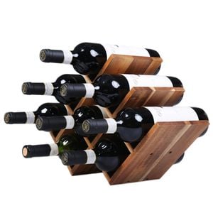 Sherwood Home Natural Acacia Wood 8 Bottle Tabletop Wine Rack - Brown