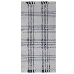 Handwoven Dhurrie Rug-Legend 6361-Ivory/Ash Grey-80x150cm