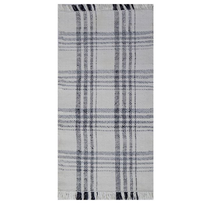 Handwoven Dhurrie Rug-Legend 6361-Ivory/Ash Grey-80x150cm