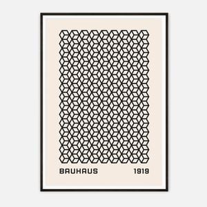 Galrie Bauhaus 1919 Geometric Art Print - Iconic Deco Masterpiece for Modern Interiors, Black Frame, A1 60 x 84cm (23 x 33inch)