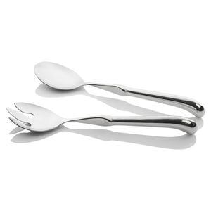 2pc Wilkie Brothers Stainless Steel Stirling Spoon & Fork Salad Serving Set