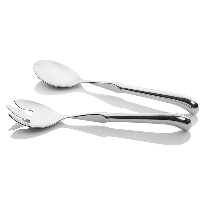2pc Wilkie Brothers Stainless Steel Stirling Spoon & Fork Salad Serving Set