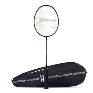 Li-Ning Super Force 87 Plus Graphite Unstrung Badminton with Full Racket Cover (Black/Orange) |Maximum String Tension - 28lbs