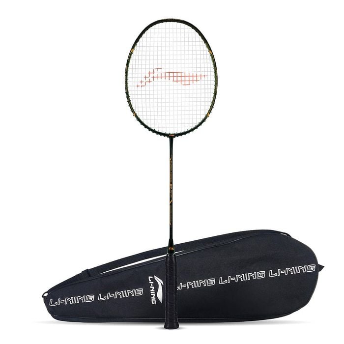 Li-Ning Super Force 87 Plus Graphite Unstrung Badminton with Full Racket Cover (Black/Orange) |Maximum String Tension - 28lbs