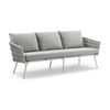 Lismore 3 Seater Outdoor Aluminium And Rope Lounge White & Grey Rope/textured Olefin