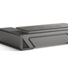 HELIOS 260cm Executive Office Desk  Right Return - Silver Grey + Brown