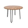 Foret Coffee Table Round 105cm Sofa Tea Dining End Side Wooden Black Metal Legs