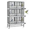 Advwin Breeding Bird Cage Parrot Aviary Large Birdcage 3 Tier 133x52x197cm