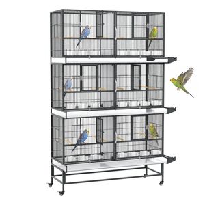 Advwin Breeding Bird Cage Parrot Aviary Large Birdcage 3 Tier 133x52x197cm