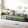 Advwin 4 Seater Sofa 346cm Chenille Sectional Comfy Couch Green