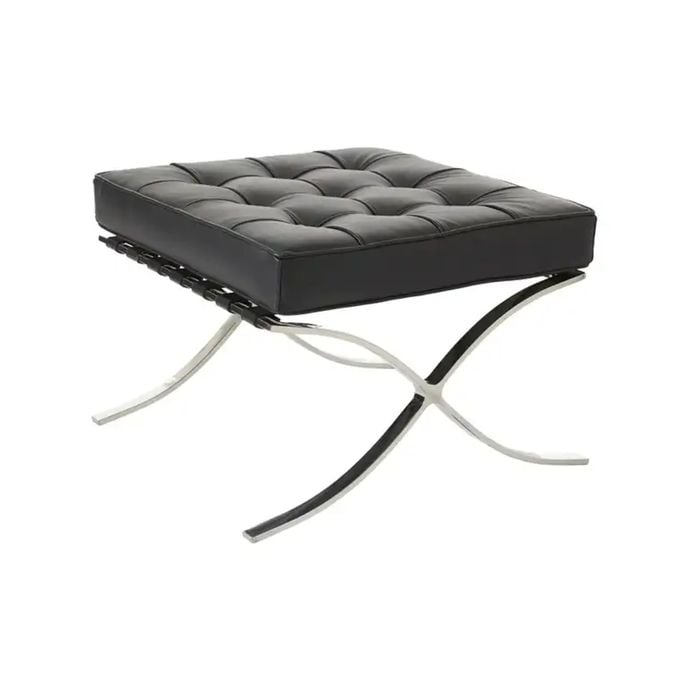 Black Barcelona Ottoman - Classic Version - Replica