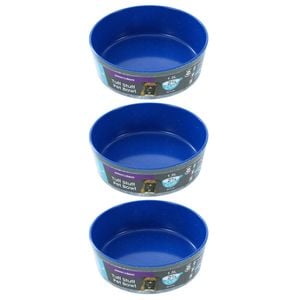 3x Paws & Claws Tuff Stuff Pet Dog Bowl 1.5L/20.5cm Blue Large