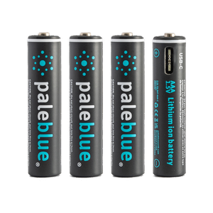 Pale Blue AAA USB-C Rechargeable Smart Batteries - 4 Pack