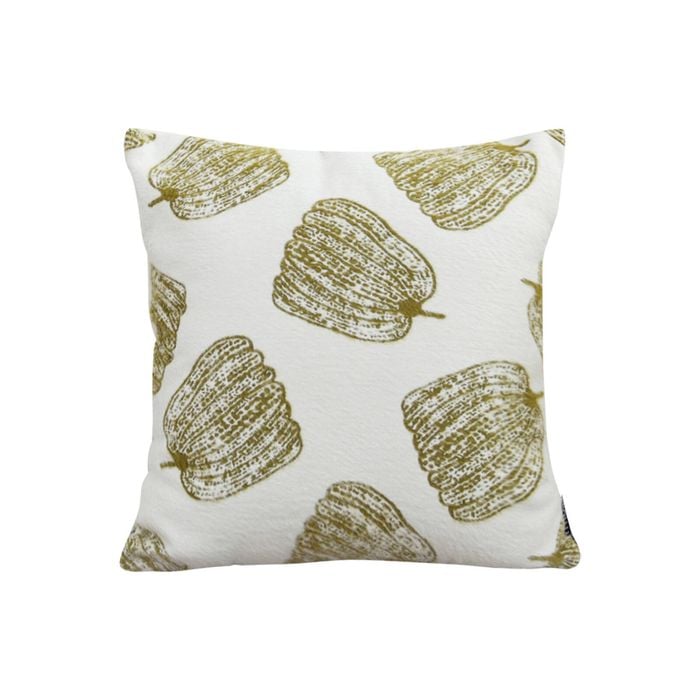 SOGA 50cm Throw Pillow – White with Olive Green Autumn