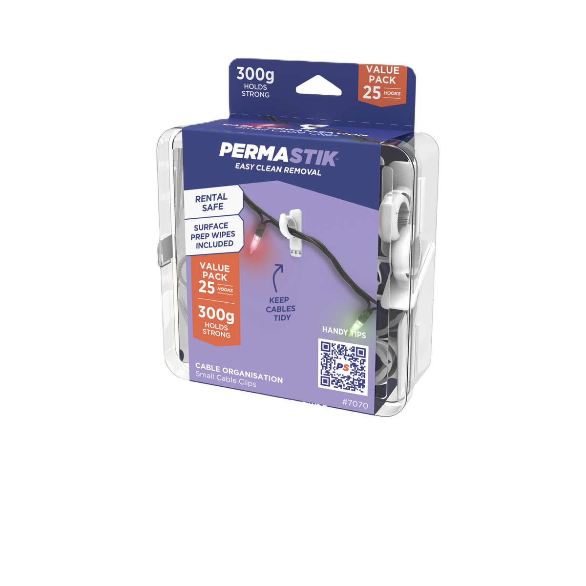Permastik White Cable Clips - 25 piece Value Box - Bunnings Australia