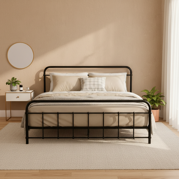 Artiss Metal Bed Frame Queen Size Bed Base Beds Platform Black