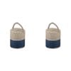 2PK Ladelle Hanoi Woven Seagrass Cylinder Floor Door Bumper/Stopper Durable Blue