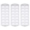 3PK Barcraft Plastic Flexible 14-Ice Cube Tray Mould - White