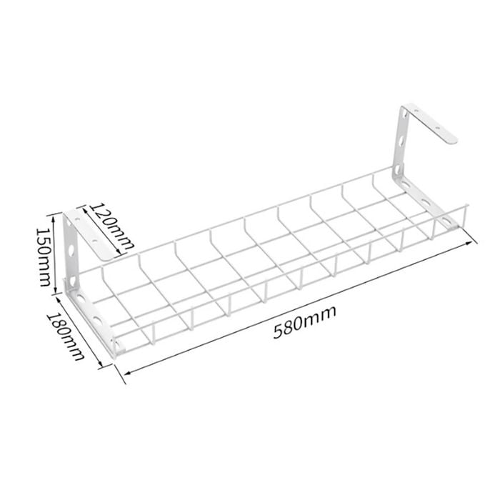 Modern Furniture Under Desk Basket Cable Tray Management - White