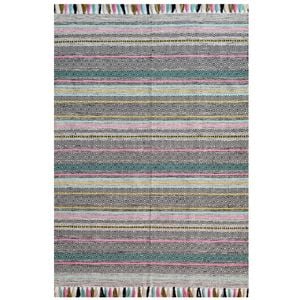 Handwoven Natural Mizo Rug-6319-Light Pink Multi-160x230cm