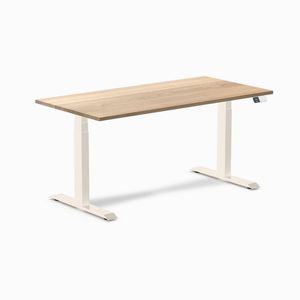 Desky Dual Hardwood Sit Stand Desk Wheat Frame 150cm