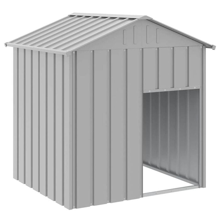 vidaXL Dog House Dog Kennel with Roof Dog Crate Light Grey Galvanised Steel 117x103x123 cm