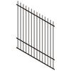 ProtectorAl 0350-1200W x 1500H Satin Black Picket Top Pool Fence Panel Raked 16-30º - Black