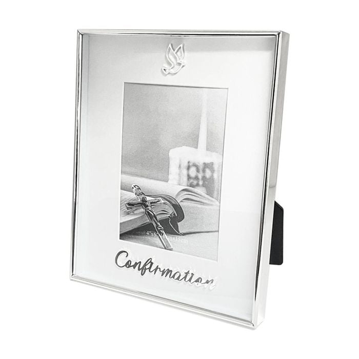 Gibson Gifts Boxed Confirmation Picture Photo Frame 4x6 White Silver