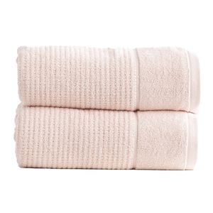 2pk Renee Taylor Cambridge 650gsm Textured 80x160cm Bath Sheet - Primrose
