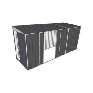 Build-a-Shed 1.5 x 4.5 x 2m Double Sliding Side Door Skillion Shed - Grey