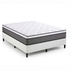 Zinus Double Package Set - Fabric Bed Base & Support iCoil Pocket Spring Eurotop Mattress Set – White
